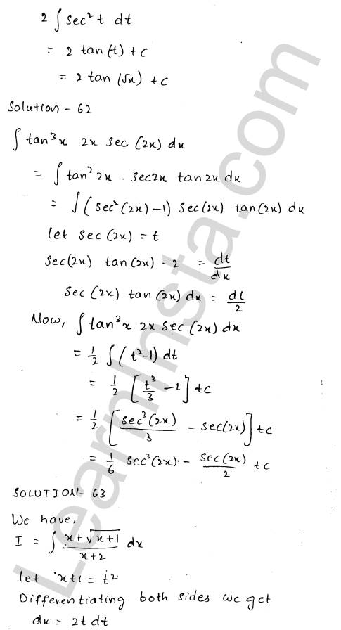 RD Sharma Class 12 Solutions Chapter 19 Indefinite Integrals Ex 19.9 1.38