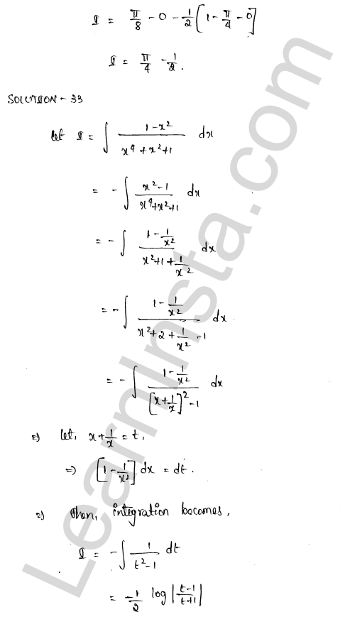 RD Sharma Class 12 Solutions Chapter 20 Definite Integrals Ex 20.2 1.25