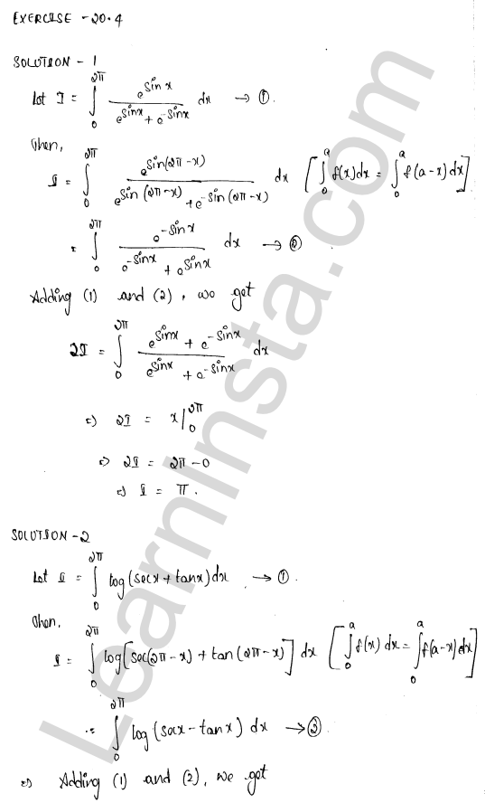 RD Sharma Class 12 Solutions Chapter 20 Definite Integrals Ex 20.4 1.1