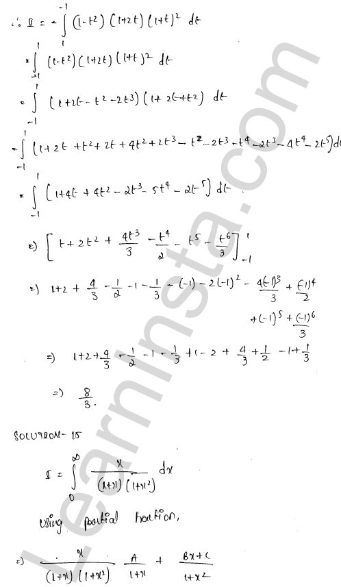 RD Sharma Class 12 Solutions Chapter 20 Definite Integrals Revision Exercise 1.10