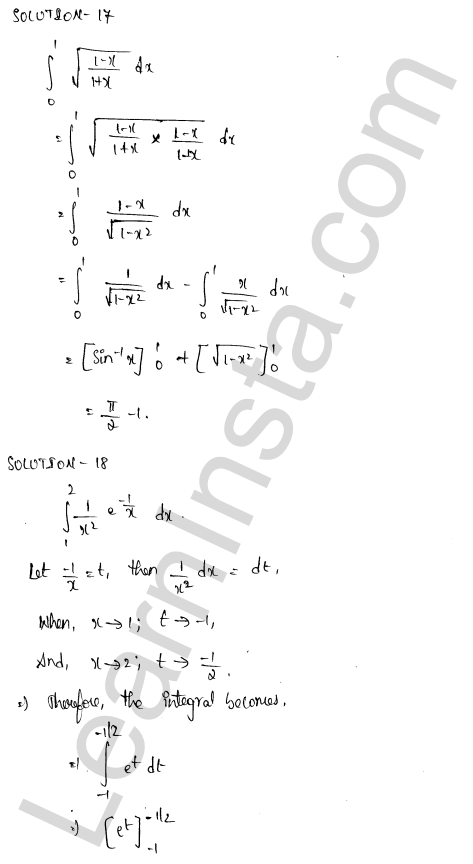 RD Sharma Class 12 Solutions Chapter 20 Definite Integrals Revision Exercise 1.13