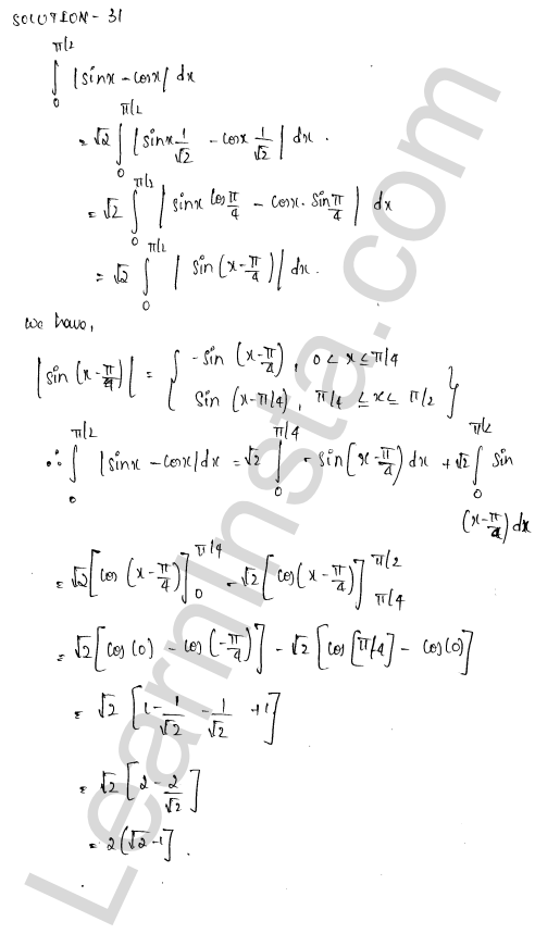 RD Sharma Class 12 Solutions Chapter 20 Definite Integrals Revision Exercise 1.23