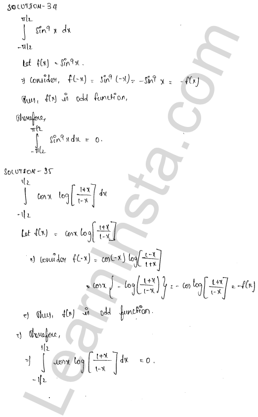RD Sharma Class 12 Solutions Chapter 20 Definite Integrals Revision Exercise 1.25