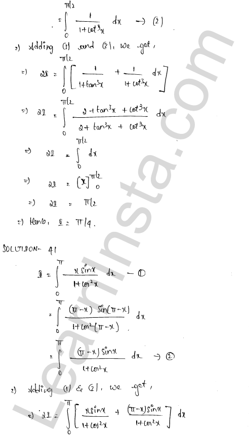 RD Sharma Class 12 Solutions Chapter 20 Definite Integrals Revision Exercise 1.29
