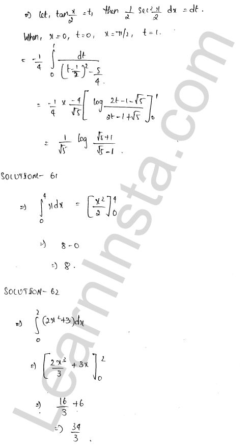 RD Sharma Class 12 Solutions Chapter 20 Definite Integrals Revision Exercise 1.46