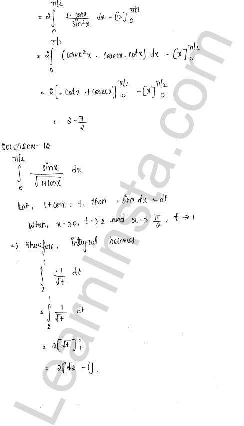 RD Sharma Class 12 Solutions Chapter 20 Definite Integrals Revision Exercise 1.8