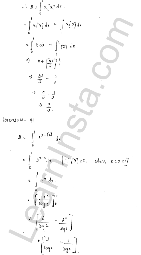 RD Sharma Class 12 Solutions Chapter 20 Definite Integrals VSAQ 1.20