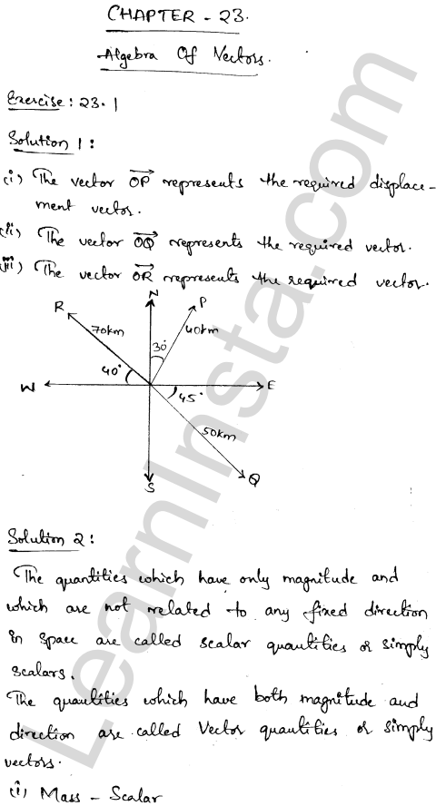 RD Sharma Class 12 Solutions Chapter 23 Algebra of Vectors Ex 23.1 1.1