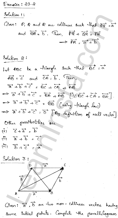 RD Sharma Class 12 Solutions Chapter 23 Algebra of Vectors Ex 23.2 1.1