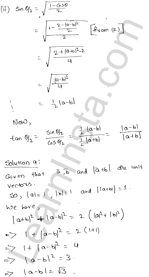 RD Sharma Class 12 Solutions Chapter 24 Scalar Or Dot Product Ex 24.1 1.9