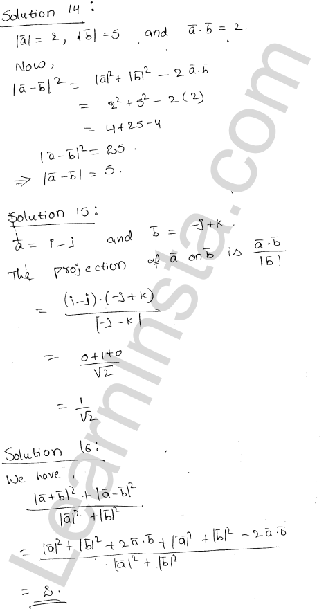 RD Sharma Class 12 Solutions Chapter 24 Scalar Or Dot Product VSAQ 1.6