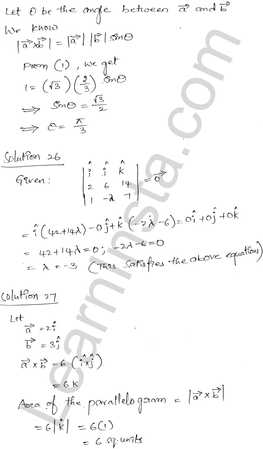 RD Sharma Class 12 Solutions Chapter 25 Vector or Cross Product VSAQ 1.11