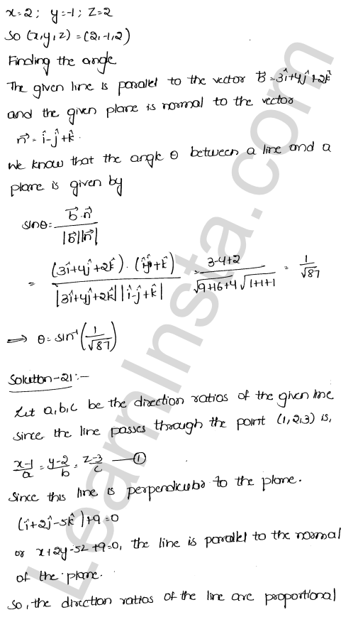 RD Sharma Class 12 Solutions Chapter 29 The plane Ex 29.11 1.17