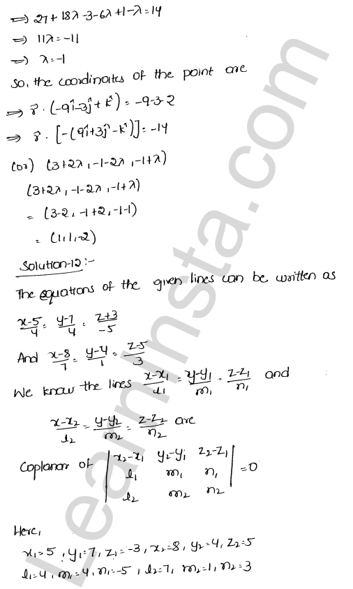 RD Sharma Class 12 Solutions Chapter 29 The plane Ex 29.13 1.14