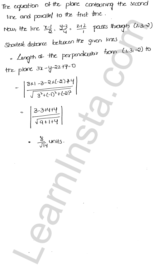 RD Sharma Class 12 Solutions Chapter 29 The plane Ex 29.14 1.4