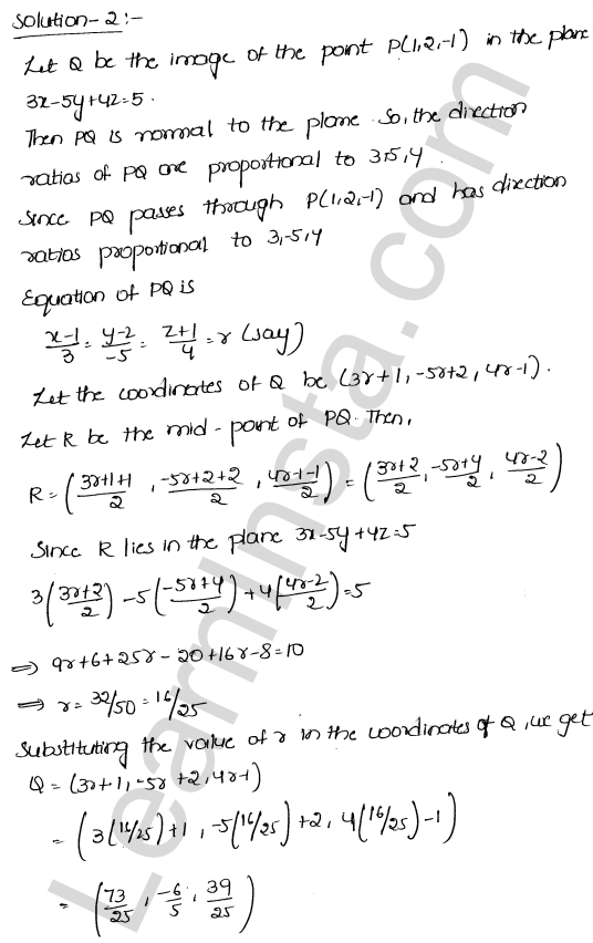 RD Sharma Class 12 Solutions Chapter 29 The plane Ex 29.15 1.2