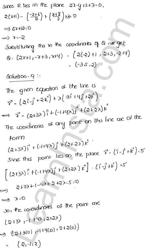 RD Sharma Class 12 Solutions Chapter 29 The plane Ex 29.15 1.9