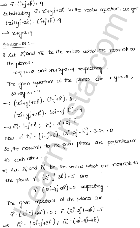 RD Sharma Class 12 Solutions Chapter 29 The plane Ex 29.3 1.11