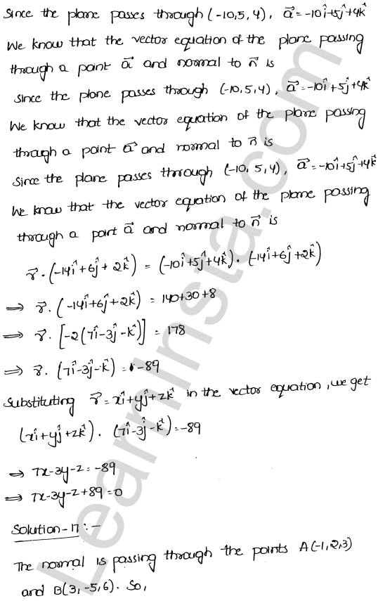 RD Sharma Class 12 Solutions Chapter 29 The plane Ex 29.3 1.14