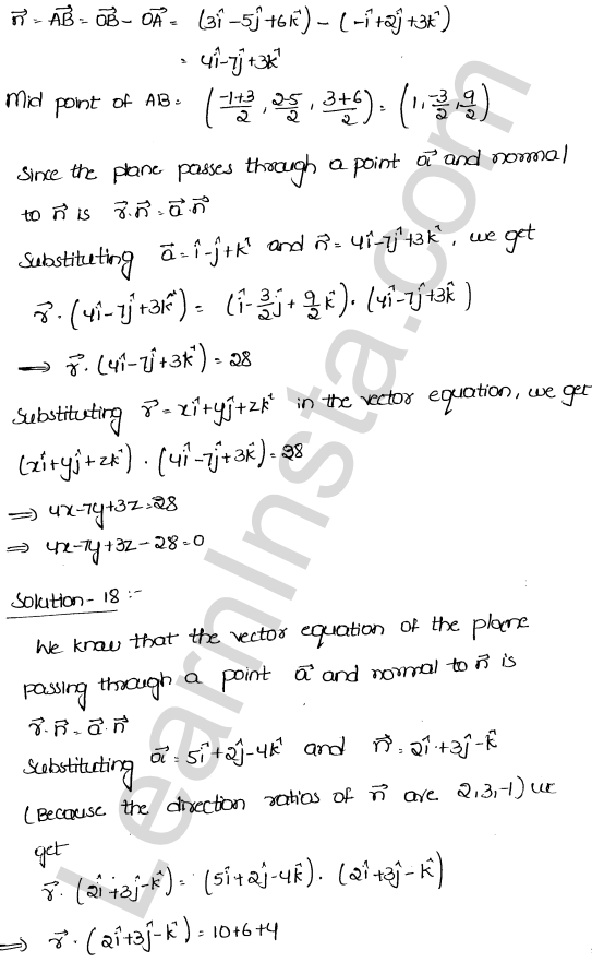 RD Sharma Class 12 Solutions Chapter 29 The plane Ex 29.3 1.15