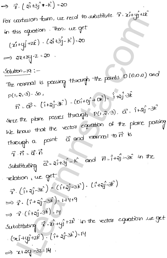 RD Sharma Class 12 Solutions Chapter 29 The plane Ex 29.3 1.16