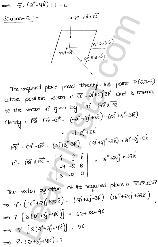 RD Sharma Class 12 Solutions Chapter 29 The plane Ex 29.5 1.2