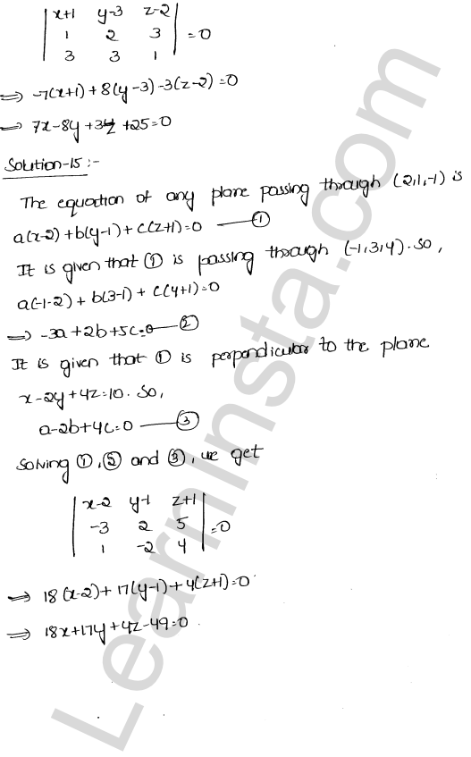 RD Sharma Class 12 Solutions Chapter 29 The plane Ex 29.6 1.13