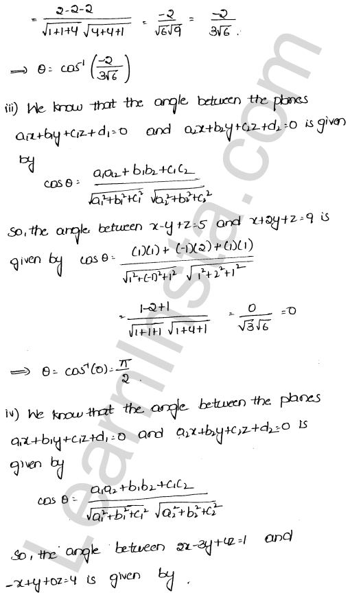 RD Sharma Class 12 Solutions Chapter 29 The plane Ex 29.6 1.3