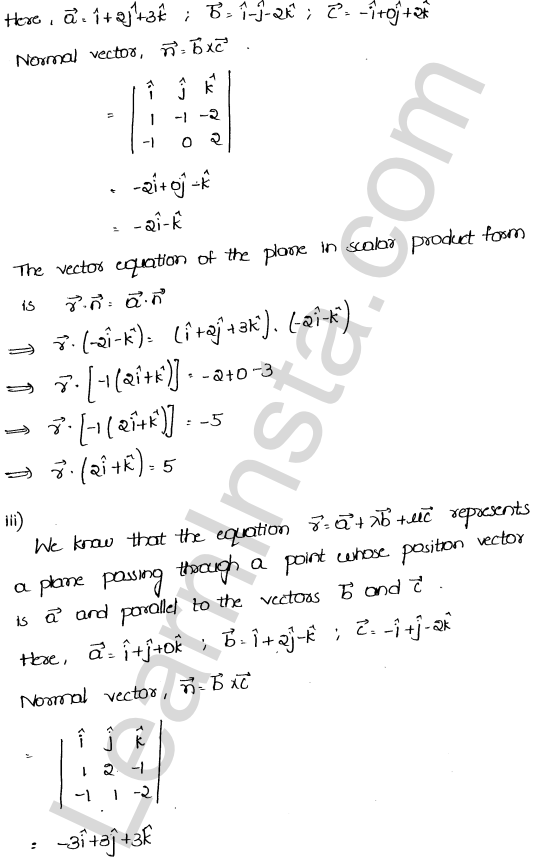 RD Sharma Class 12 Solutions Chapter 29 The plane Ex 29.7 1.2