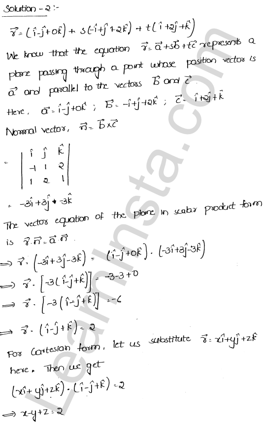 RD Sharma Class 12 Solutions Chapter 29 The plane Ex 29.7 1.4