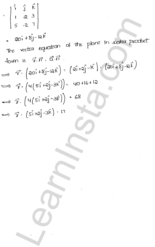 RD Sharma Class 12 Solutions Chapter 29 The plane Ex 29.7 1.7