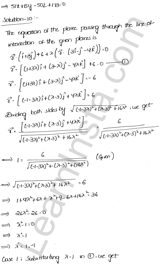 RD Sharma Class 12 Solutions Chapter 29 The plane Ex 29.8 1.6