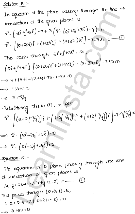 RD Sharma Class 12 Solutions Chapter 29 The plane Ex 29.8 1.9
