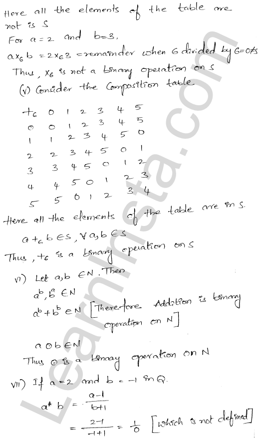 RD Sharma Class 12 Solutions Chapter 3 Binary Operations Ex 3.1 1.2