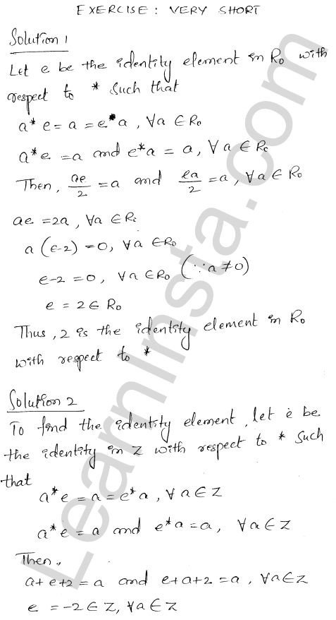 RD Sharma Class 12 Solutions Chapter 3 Binary Operations VSAQ 1.1