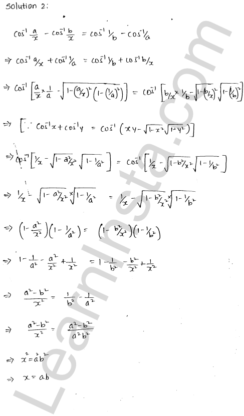 RD Sharma Class 12 Solutions Chapter 4 Inverse Trigonometric Functions Ex 4.13 1.2