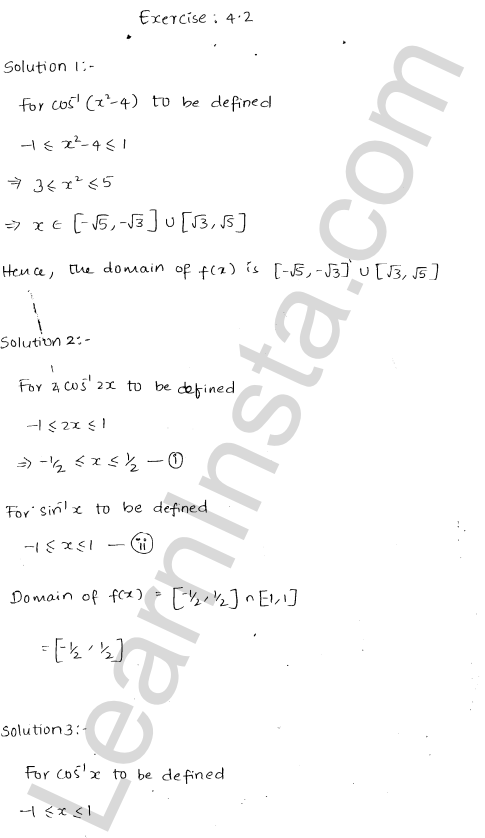 RD Sharma Class 12 Solutions Chapter 4 Inverse Trigonometric Functions Ex 4.2 1.1