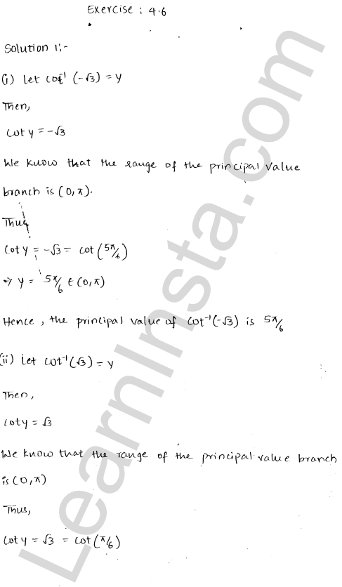 RD Sharma Class 12 Solutions Chapter 4 Inverse Trigonometric Functions Ex 4.6 1.1