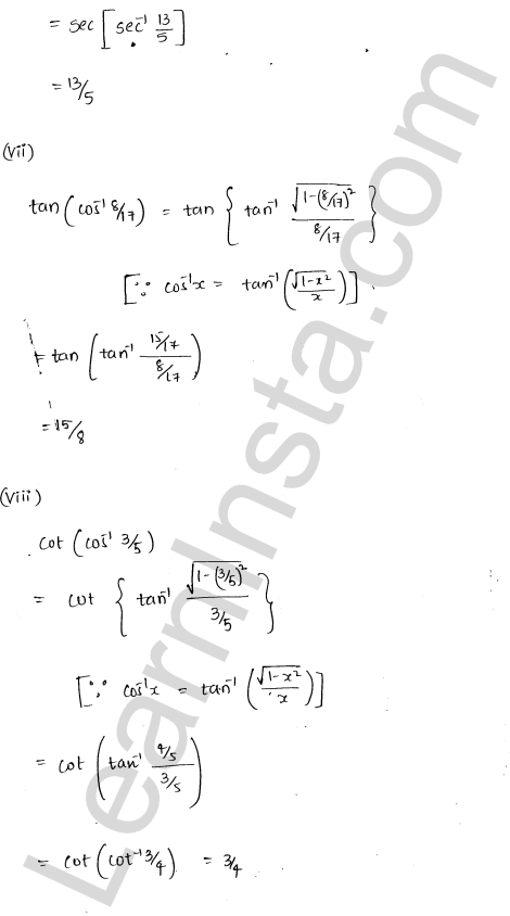 RD Sharma Class 12 Solutions Chapter 4 Inverse Trigonometric Functions Ex 4.8 1.4