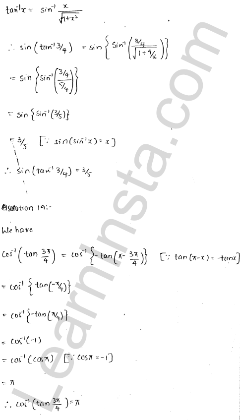RD Sharma Class 12 Solutions Chapter 4 Inverse Trigonometric Functions VSAQ 1.11