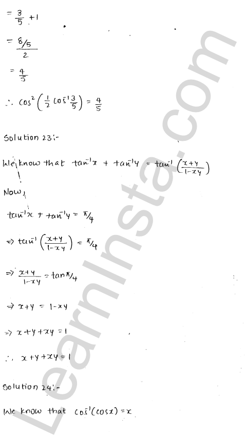 RD Sharma Class 12 Solutions Chapter 4 Inverse Trigonometric Functions VSAQ 1.13