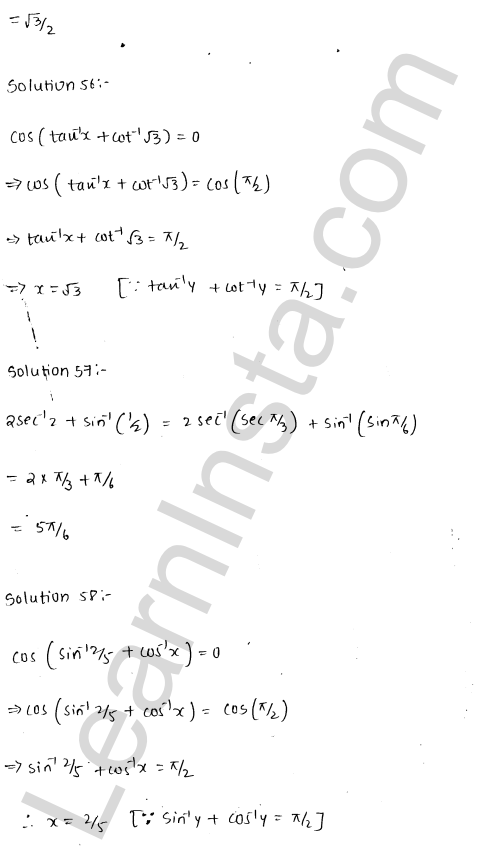 RD Sharma Class 12 Solutions Chapter 4 Inverse Trigonometric Functions VSAQ 1.27