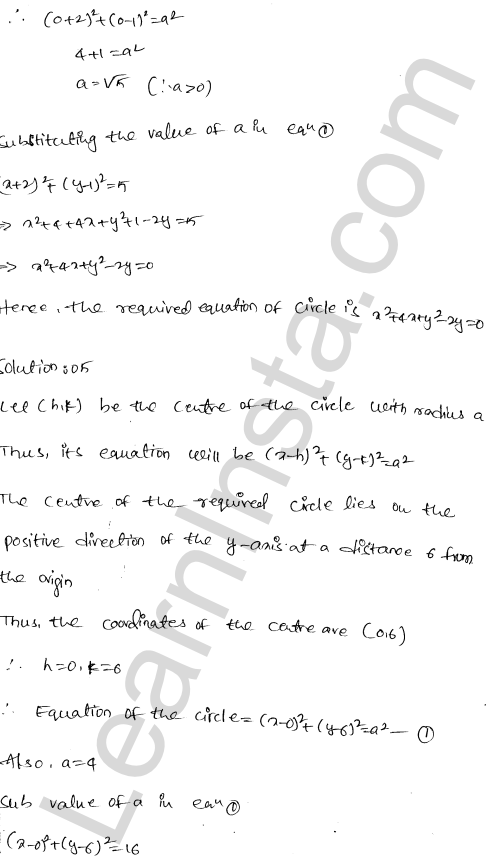 RD Sharma Class 11 Solutions Chapter 24 The Circle Ex 24.1 1.5