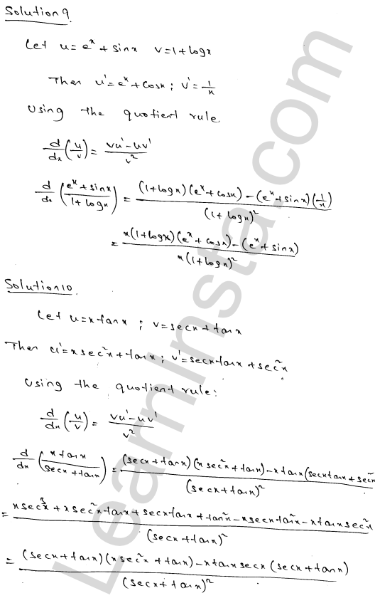 RD Sharma Class 11 Solutions Chapter 30 Derivatives Ex 30.5 1.5
