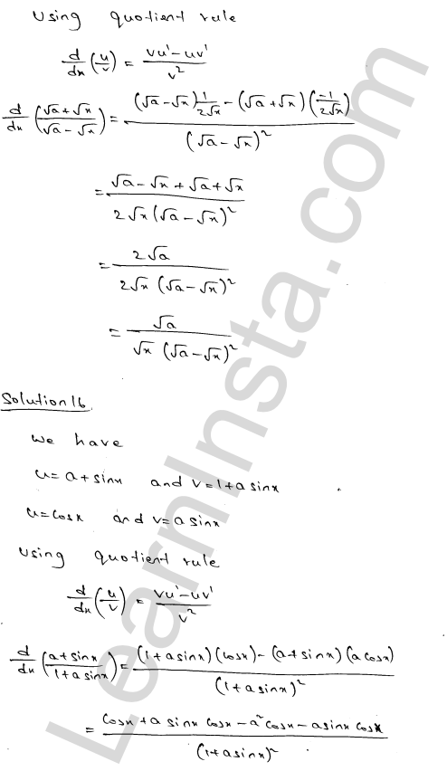RD Sharma Class 11 Solutions Chapter 30 Derivatives Ex 30.5 1.9