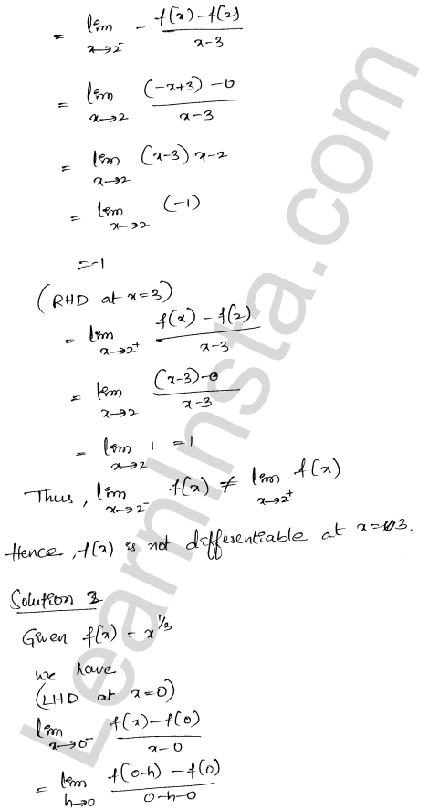 RD Sharma Class 12 Solutions Chapter 10 Differentiability Ex 10.1 1.2