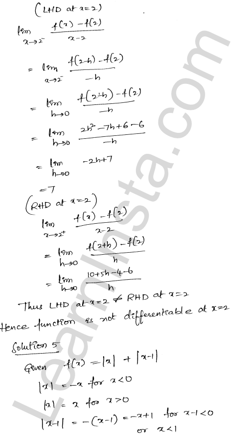 RD Sharma Class 12 Solutions Chapter 10 Differentiability Ex 10.1 1.6