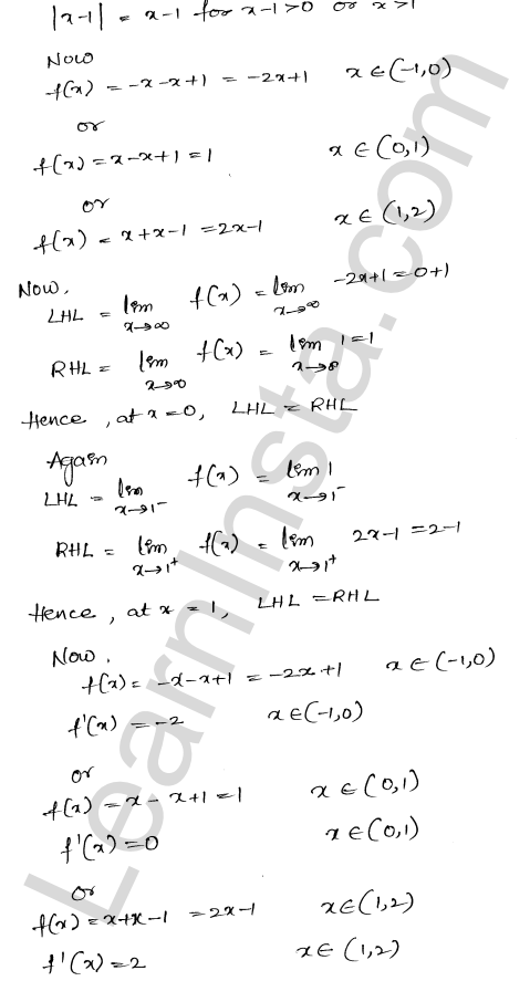 RD Sharma Class 12 Solutions Chapter 10 Differentiability Ex 10.1 1.7