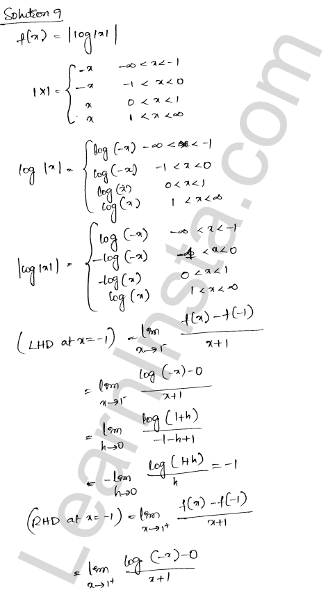 RD Sharma Class 12 Solutions Chapter 10 Differentiability Ex 10.2 1.6