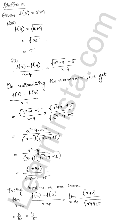 RD Sharma Class 12 Solutions Chapter 10 Differentiability VSAQ 1.13